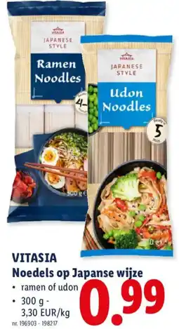 Lidl Vitasia noedels op japanse wijze aanbieding