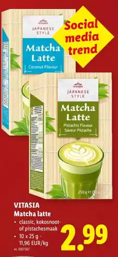 Lidl Vitasia matcha latte aanbieding