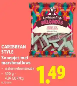Lidl Caribbean style snoepjes met marshmallows aanbieding