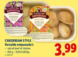 Lidl Caribbean Style Gevulde empanada's aanbieding