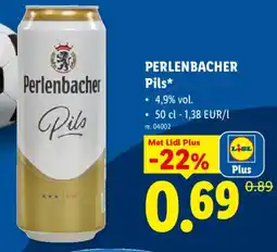 Lidl Perlenbacher pils 4.9% vol aanbieding