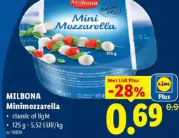 Lidl Milbona Minimozzarella aanbieding