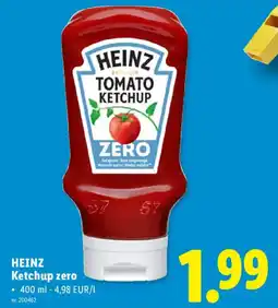 Lidl Heinz ketchup zero aanbieding
