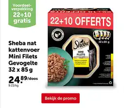 AVEVE Sheba nat kattenvoer Mini Filets Gevogelte 32 x 85 g aanbieding