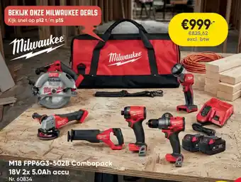 Milwaukee M18 FPP6G3-502B Combopack