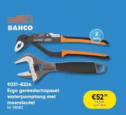 Toolstation Bahco Ergo Gereedschapsset Waterpomptang met Moersleutel aanbieding
