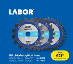 Toolstation Labor HM Cirkelzaagblad Hout aanbieding