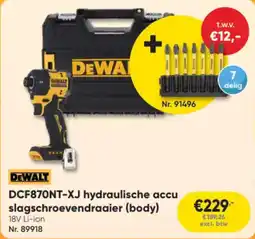 Toolstation DeWALT DCF870NT-XJ Hydraulische Accu Slagschroevendraaier (body) aanbieding