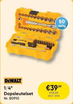 Toolstation DeWalt 1/4" Dopsleutelset aanbieding