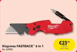 Toolstation Milwaukee Klapmes Fastback 6 in 1 aanbieding