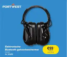 Toolstation Portwest Elektronische Bluetooth gehoorbeschermer aanbieding