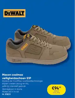 Toolstation DeWalt Macon Coolmax Veiligheidsschoen S1P aanbieding
