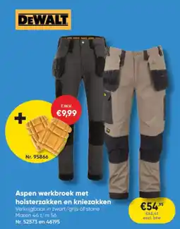 Toolstation DeWalt Aspen werkbroek met holsterzakken en kniezakken aanbieding