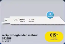Toolstation Labor Reciprozaagbladen Metaal S922BF aanbieding