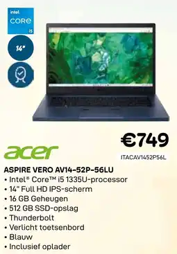 CompuDeals Acer Aspire Vero AV14-52P-56LU aanbieding
