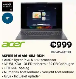 CompuDeals Acer Aspire 16 AI A16-61M-R1XH aanbieding