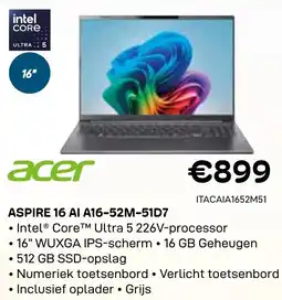CompuDeals Acer Aspire 16 AI A16-52M-51D7 aanbieding