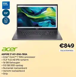 CompuDeals Acer Aspire 17 A17-51M-78SA aanbieding