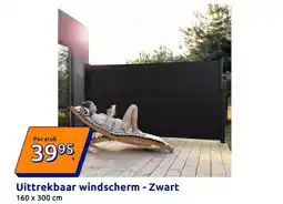 Action Uittrekbaar windscherm - Zwart aanbieding