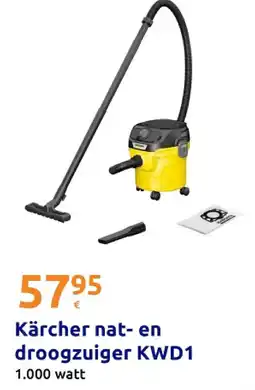 Action Kärcher nat- en droogzuiger KWD1 aanbieding