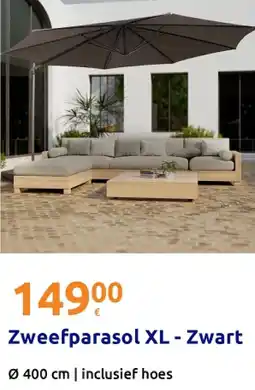 Action Zweefparasol XL - Zwart aanbieding