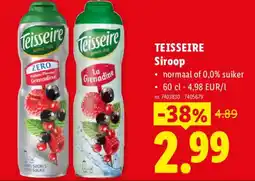 Lidl Teisseire siroop aanbieding