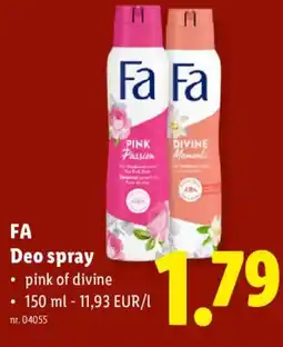 Lidl FA Deo spray aanbieding