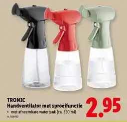 Lidl Tronic Handventilator met sproeifunctie aanbieding