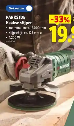Lidl Parkside Haakse slijper aanbieding