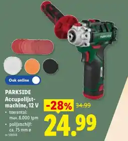 Lidl Parkside Accupolijstmachine, 12 V aanbieding