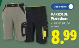 Lidl Parkside werkshort aanbieding
