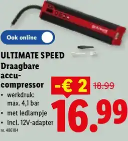 Lidl Ultimate speed draagbare accucompressor aanbieding