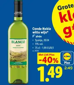 Lidl Conde Noble witte wijn aanbieding