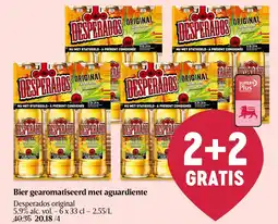 Delhaize Desperados original Bier gearomatiseerd met aguardiente aanbieding