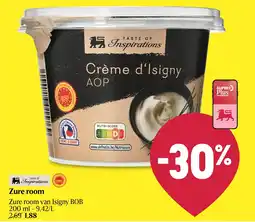 Delhaize Zure room van Isigny BOB aanbieding