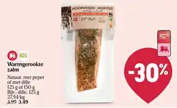 Delhaize Warmgerookte zalm aanbieding