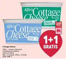 Delhaize Alfies natuur of bieslook Cottage cheese aanbieding