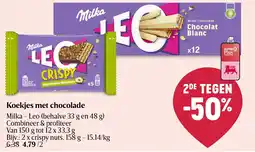 Delhaize Milka Leo Koekjes met chocolade aanbieding