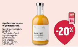 Delhaize Gimber Gemberconcentraat of gemberdrank aanbieding