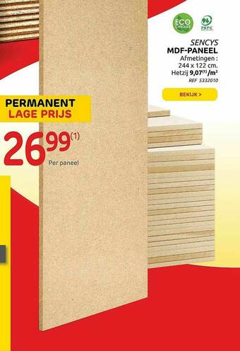 Brico Mdf Paneel aanbieding