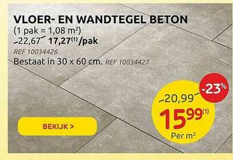 Brico Vloer En Wandtegel Beton aanbieding