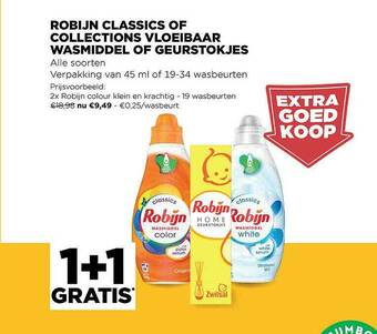 Jumbo Robijn Classics Of Collections Vloeibaar Wasmiddel Of Geurstokjes aanbieding