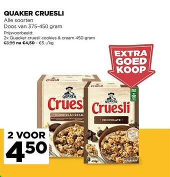 Jumbo Quaker Cruesli aanbieding