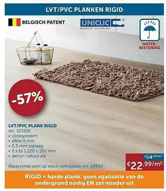 Zelfbouwmarkt Lvt Pvc Plank Rigid aanbieding