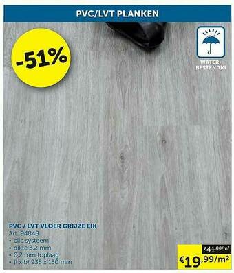 Zelfbouwmarkt Pvc Lvt Vloer Grijze Eik aanbieding