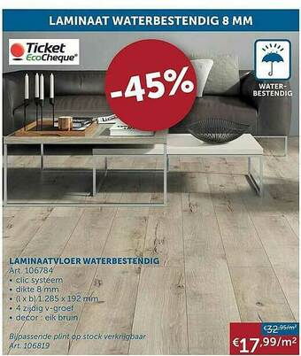 Zelfbouwmarkt Laminaatvloer Waterbestendig aanbieding