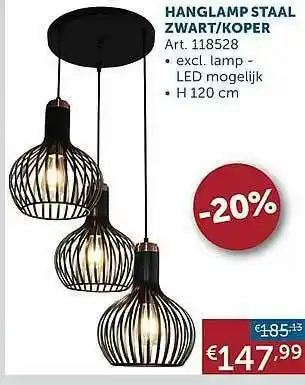 Zelfbouwmarkt Hanglamp Staal aanbieding