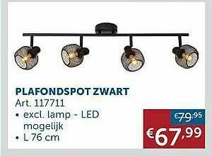 Zelfbouwmarkt Plafondspot Zwart aanbieding