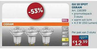 Zelfbouwmarkt Gu 10 Spot Osram aanbieding