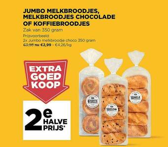 Jumbo Jumbo Melkbroodjes, Melkbroodjes Chocolade Of Koffiebroodjes aanbieding